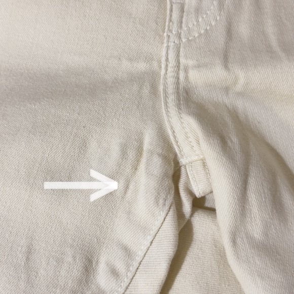 Khaite Jeans Alissa Ivory Off White Straight Leg Raw Hem Denim Size 27 - Picture 5 of 6